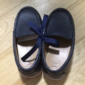 Janie and Jack navy dress loafer boat shoes